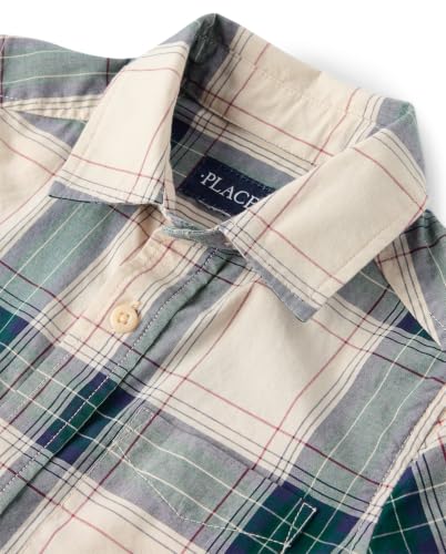 Image of The Children's Place Boys' Short Sleeve Poplin Button Down Shirt