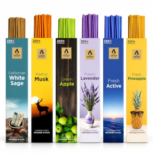 The Aroma Factory Premium Incense Sticks for Pooja | Set of 6 Fra...