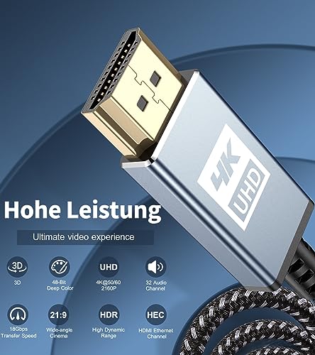 Cable HDMI 4K de alta velocidad compatible con Fire TV, Xbox y vídeo 3D ARC 4
