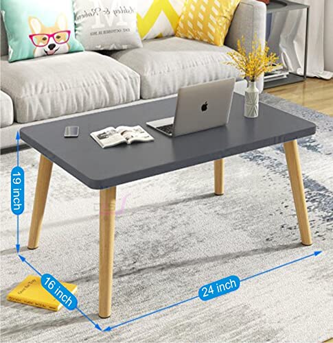 Image of BAS Brwon Art Shoppee Fold-able Rectangle Shaped Side Table /Tea Coffee Breakfast and Laptop Table ( Engineered Wood,Grey )