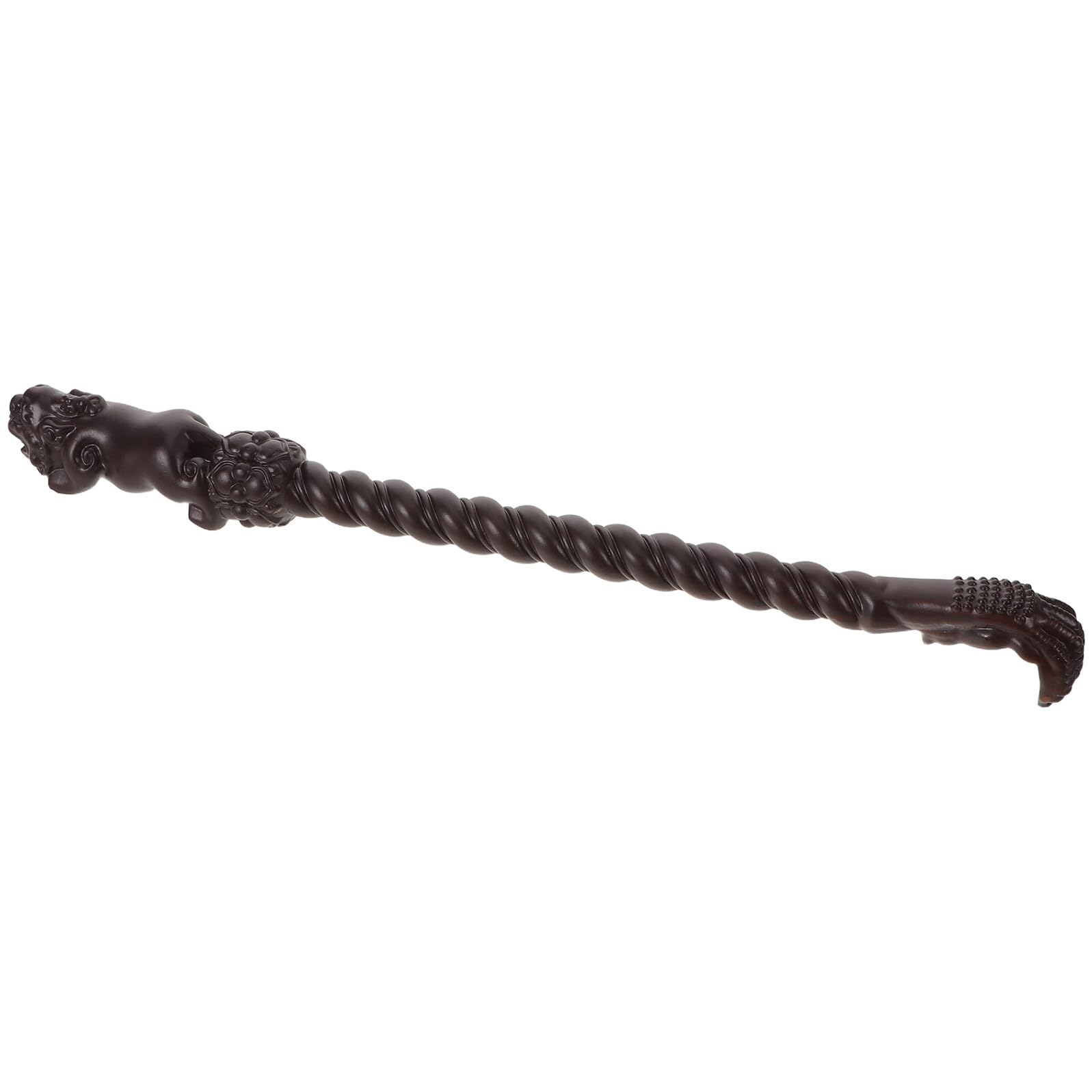 Rascador de Espalda de Madera Ébano 40 CM con Mango Largo Herramienta de Masaje Corporal y Rascador para Alivio de Picazón en Casa y Viaje