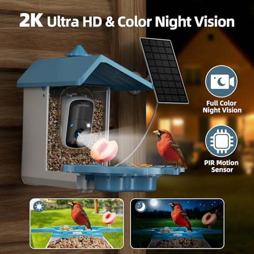 Smart Bird Feeder Camera Solar Powered
