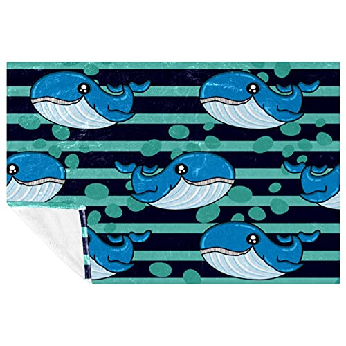 Couverture chaude à rayures bleues plaid baleine isolant pour camping - 2
