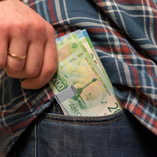 8 Pcs Money Clip for Men Money Clips for Cash and Credit Card Clips Holder, Stainless Steel Men's Money Clips, Slim Metal Wallet Clips, Front Pocket Wallet Clips for Business Card Holder Pocket3