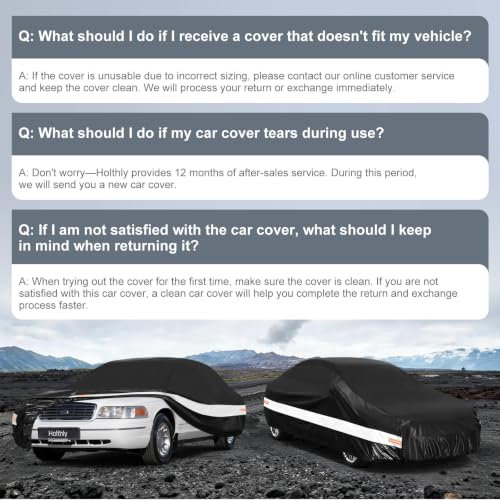Image of 10 Layers Sedan Car Cover Custom Fit for Ford Crown Victoria (1991-2010), Waterproof All Weather for Automobiles, Outdoor Full Cover Sun Dust Rain Protection with Cotton. Black