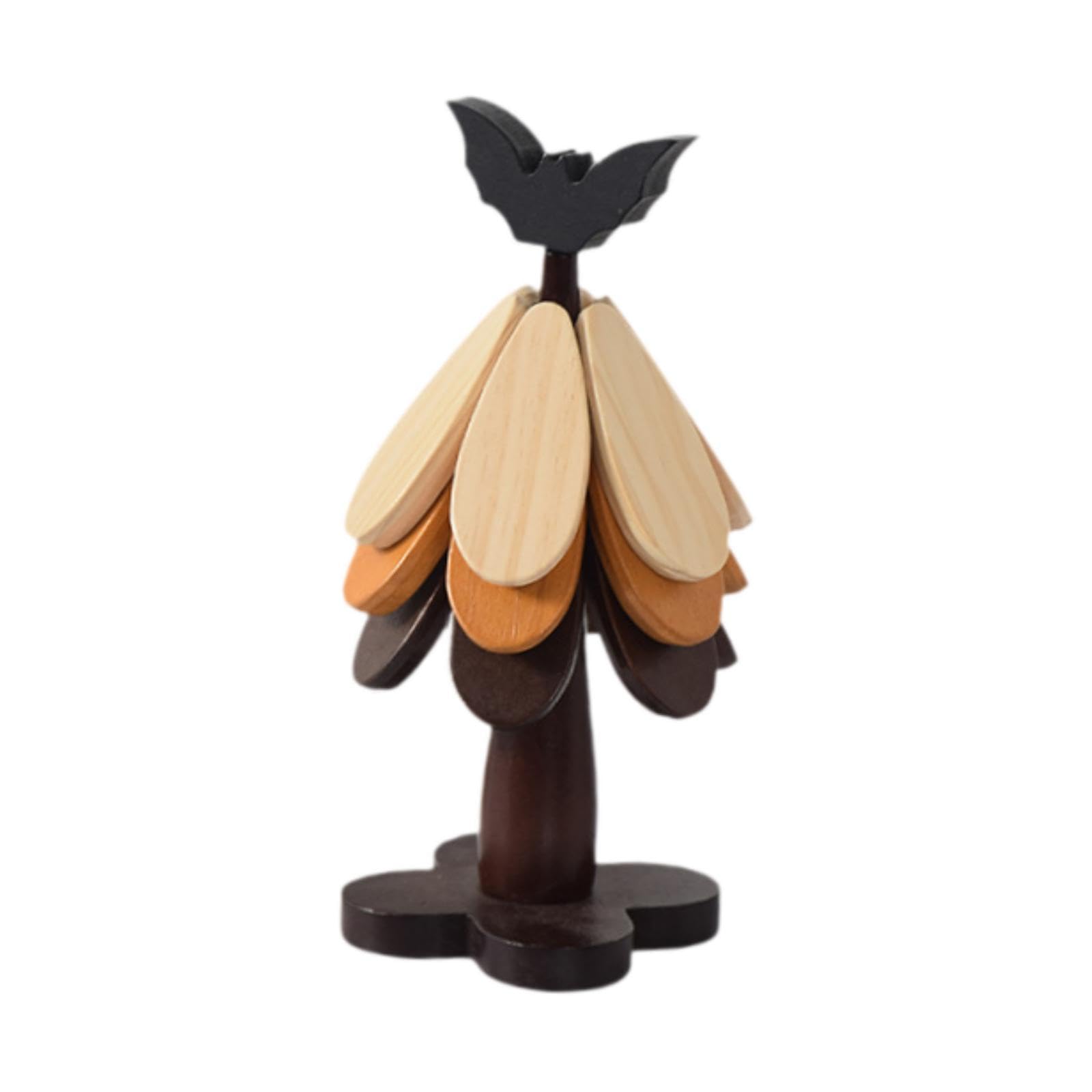 Dessous de Verre En Bois Pliable, Isolant, Utilisable Comme Dessous de Plat Ou sous-verre, sous-verre Original pour Protéger de La Chaleur, Idéal Comm, Chauve-souris Noire