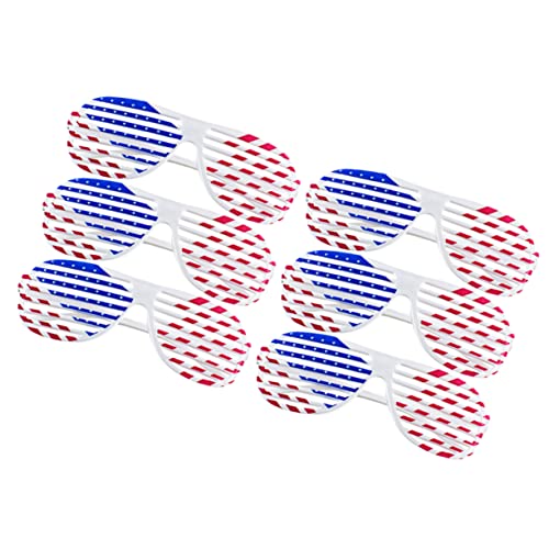 Gatuida Usa Bulk Sunglasses 6pcs American Flag Shutter Glasses Lightweight Comfortable for Parties Political Events Photo Props