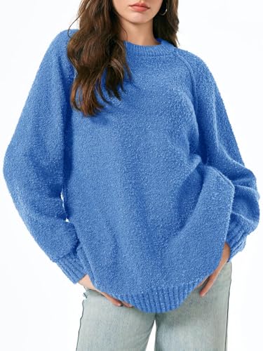 Image of Saodimallsu Womens Oversized Sweater Fuzzy Long Sleeve Casual Tunic Sweater