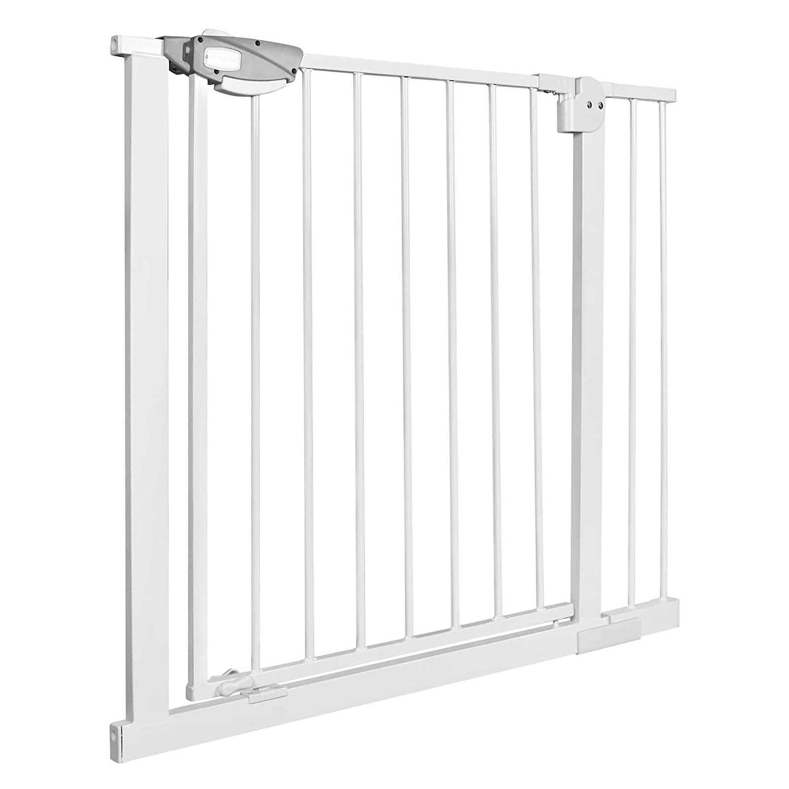 XMTECH Türschutzgitter Ohne Bohren Treppengitter für Kinder 85-95cm breit，Auto-Close Baby Türgitter Treppen Absperrgitter mit Druckbefestigung,Safety Gate,180° Zweiwegeöffnung Weiß