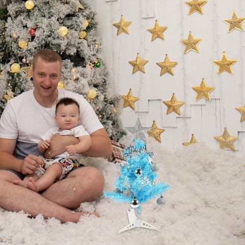 Árbol de Navidad mini de 45 cm sin luces TOGEVAL para decorar espacios pequeños sin cables 7