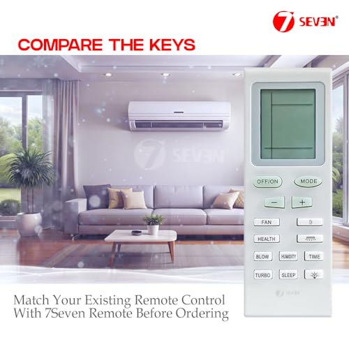 Image of 7SEVEN Compatible Air Conditioner remotes for Original Voltas AC Remote Control Suitable for 1 1.5 2 ton Split or Window ac - Match Exactly with Old Model 18 Remote for Better Performance