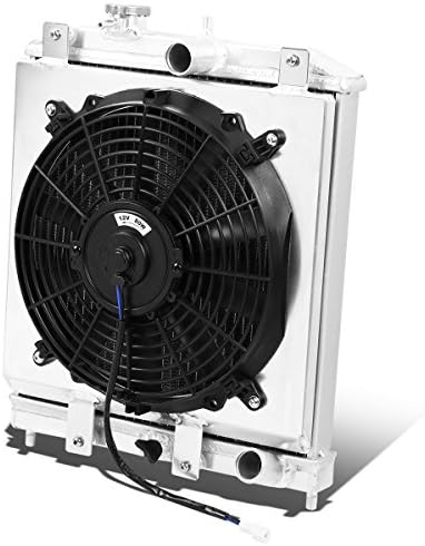 Compatible with Honda Civic/Del Sol (Manual Transmission) 2-Row Aluminum Radiator + 12V Fan Shroud
