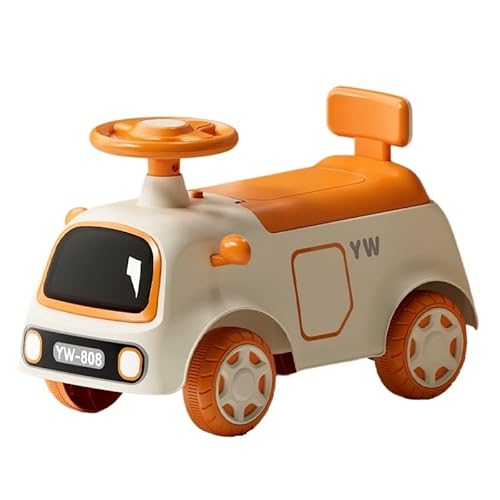 タンブルバイク トレーラー付き乗用プッシュカー 室内・屋外用 子供用 乗用玩具 シート下収納 ライト付き 音楽付き スイングバイク(Orange,No Trailer)