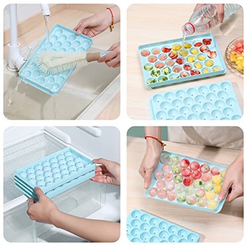 3 Pack Ice Cube Tray & 1.5 Gallon Drink Dispenser Combo - Beverage Dispenser For Fridge With Spout & Ice Cube Tray With Lid For Freezer 99 Pcs Ice Cube Dispenser Ice Cube Trays/Scoop/Brush/Straw #TOP4