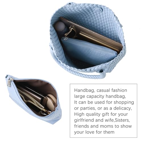 Hand Woven Bag Tote BagS For Women Top Handle Shoulder Vegan Leather Large Travel Beach Hobo Handbag4