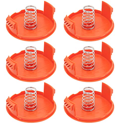Trimmer Replacement Spool Cap Cover Replacement Spool Capï¼Œfor Replace RC100P, RC-100-P, 385022-03 Compatible with Black and Decker,Weed Wacker Eater Caps Coverï¼ŒGrass Trimmer Parts (6 Cap, 10 Spring)
