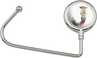 Letter J Floral Monogram Initial Purse Bag Hanger Holder Hook