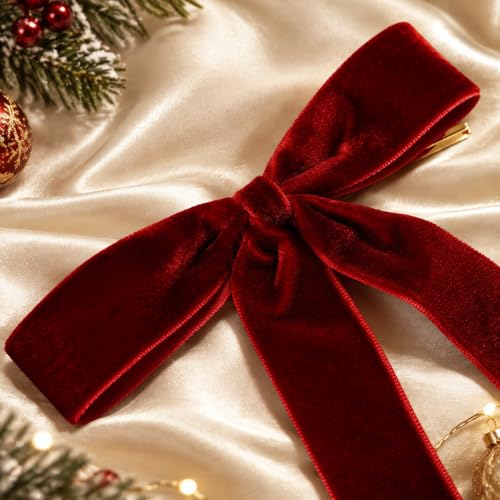 24 Pcs Velvet Bows for Christmas Tree - Burgundy Ribbon Christmas Tree Bows - image 7