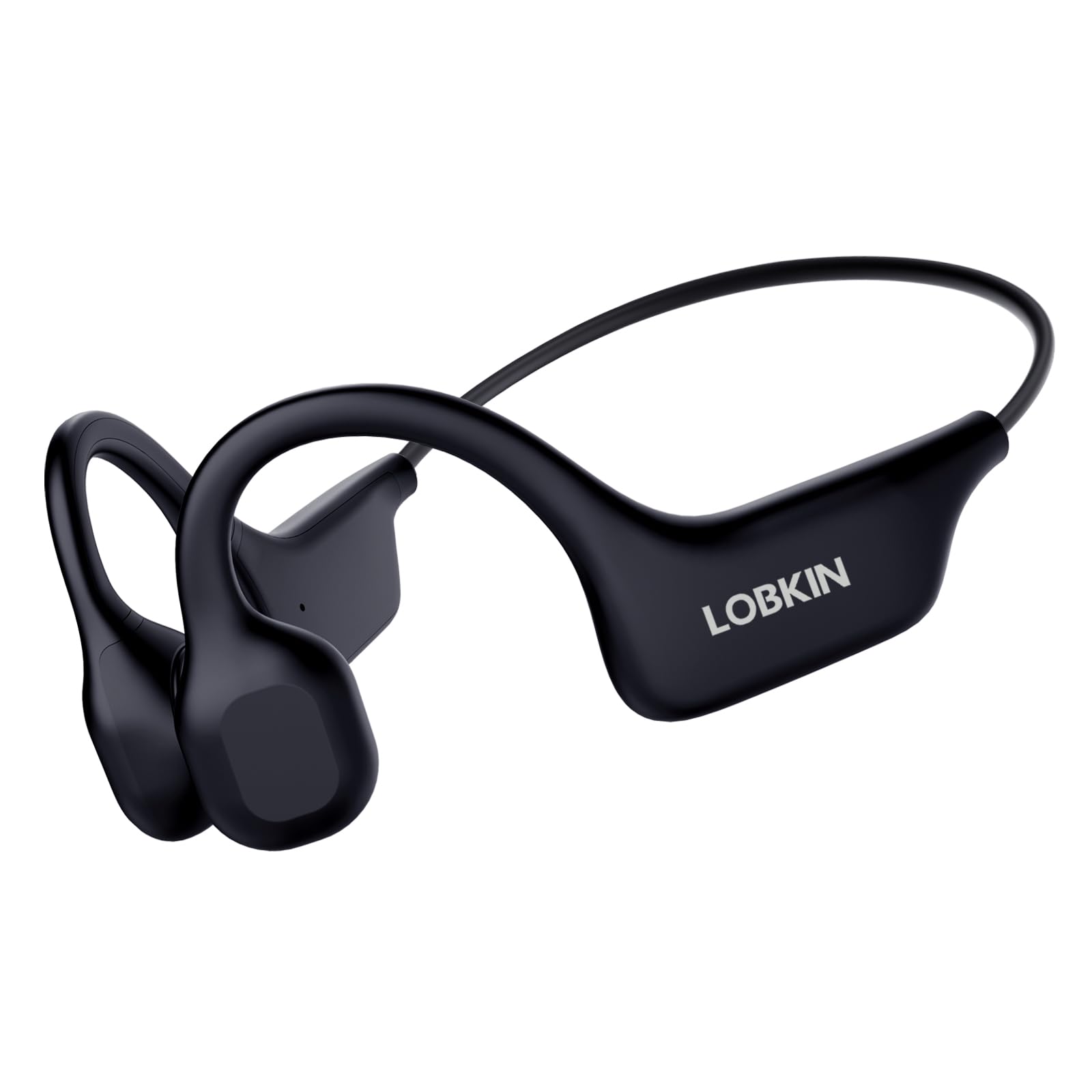 LOBKIN Bone Conduction Headphones Bluetooth 5.3, Open Ear Running Headphones Wireless, IPX5 Waterproof Earphones with Mic for Sports, Running, Black
