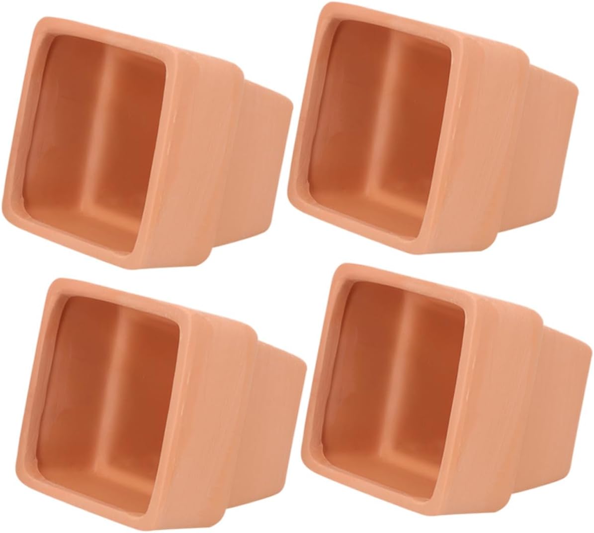 Red Pottery Square Planter for Succulent Plants and Cacti, Medium 10.5x9cm Terracotta Flowerpot with Breathable Design, Desktop Plant Holder for Indoor Gardening and Home Décor