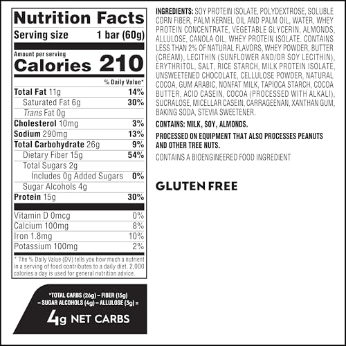 Image of Atkins High Protein Bars, Cookie Fusion Flavor, 15g of Protein, 4g Net Carbs, Keto Protein Bars, Low Sugar, 4 Count