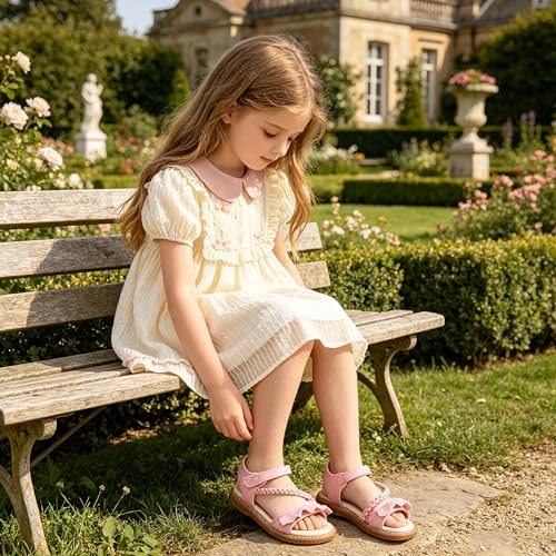 Image of GINFIVE Toddler Girls Sandals Little Girls Kids Summer Shoes Toddler Sandals