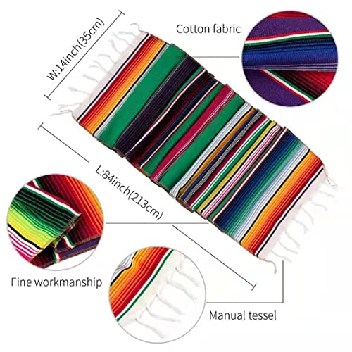 Airooglee Mexican Table Runner 4Pack 14 X 84 Inches Fiesta Mexican Theme Party Decoration For Cinco De Mayo Fiesta Party Serape Zarape Table Runner #TOP4
