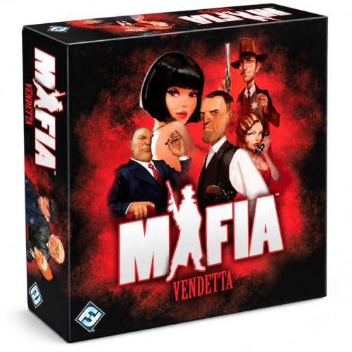 Image of Mafia: Vendetta Party Card Game - Social Deduction Game for Friends & Family, Strategy, Bluffing & Hidden Roles, 7-17 Players, Ages 14+, 30-45 Minutes