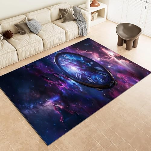 Tapis 3D univers spatial rectangulaire motif imprimé HD doux - 3