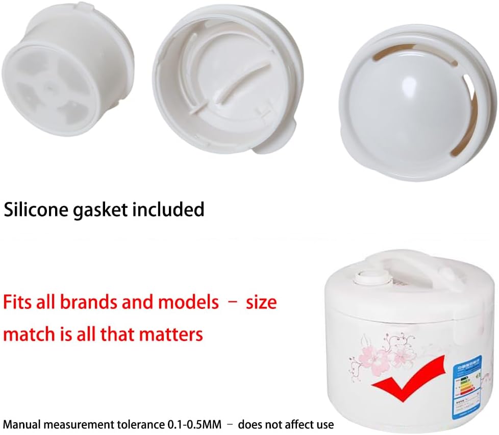 MEETOOT 2 Sets Rice Cooker Steam Valve Universal Spare Part Valve Body and Sealing Gasket Set Small Appliance Accessories
