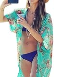 Womens Swimwear Beachwear Bikini Beach Wear Cover up Kaftan Summer Shirt Dress (one size, A)