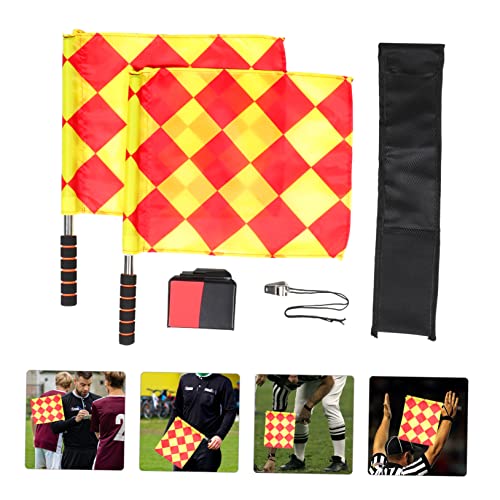 Set de equipo de árbitro de fútbol Totority con silbato y banderas miniatura 7