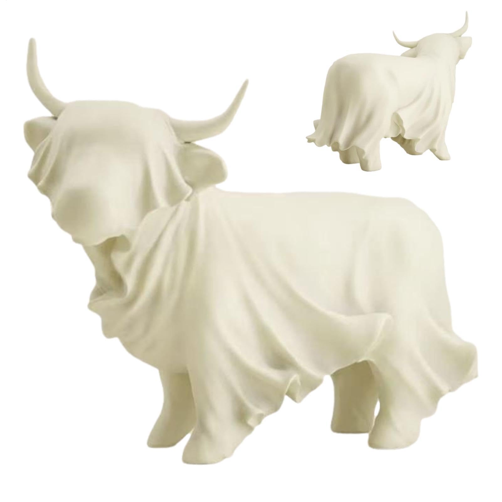 Vache Fantôme en Résine 25cm Statue d'Art de Bureau et d'Halloween