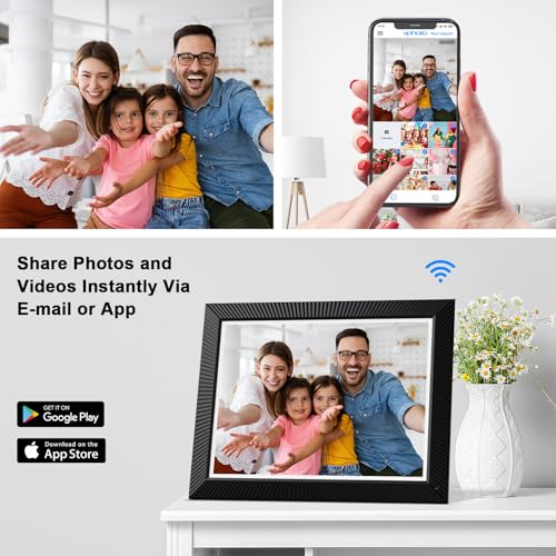 Image of Large Digital Photo Frame 16.2 inch-Digital-Picture-Frame - 32GB Dual-WiFi Digital Frame, No Touch Screen, Slideshow, Load Photo Video from Phone via APP Email, Free Cloud Storage, Gift for Mom Dad