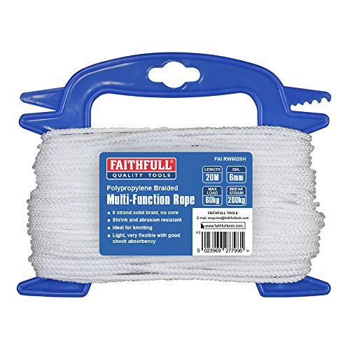 Corde multifonction blanche Faithfull idéale pour le jardin et les loisirs