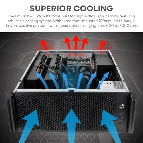 Image of Quiet Rackmount Computer (3.2-5.1GHz Intel Core i9-14900KF CPU, RTX 5080, 64GB DDR5 RAM, 2TB SSD, W11Pro) - 4U Rack Mount Server or Workstation Desktop PC for Home, Business and Gaming