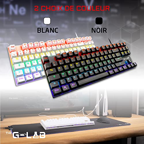 The G-Lab Keyz Mercury TKL Tastiera Meccanica Gamer 87 Tasti cablati USB AZERTY Francese, Retroilluminazione LED Multicolore - Gaming Compatto senza tastierino Digitale PC/PS4/PS5/Xbox Nuovo 2022, - Tastiera gaming - Immagine 1