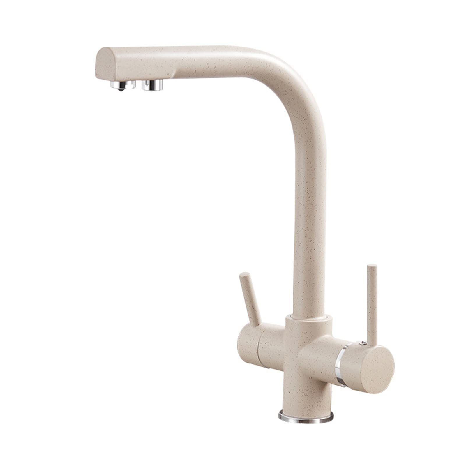 ZYCHSJXA 3 Way Kitchen Mixer Tap Oatmeal Taps Swivel Brass-Oatmeal Color