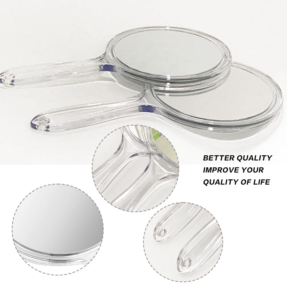 Specchio Portatile Professionale per Salone Parrucchiere Barbiere con Manico 1X/3X - Specchio Trucco Portatile Grande e Comodo - Specchietto Dentista