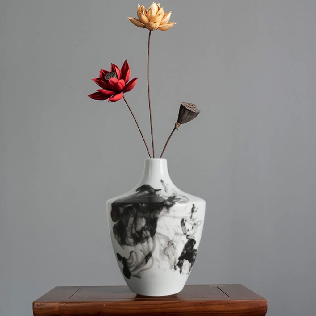 Accueil Vases Vase en céramique d'encre de Chine Moderne Maison Salon entrée Arrangement Fleurs décoration Bureau étude Zen Décor intérieur