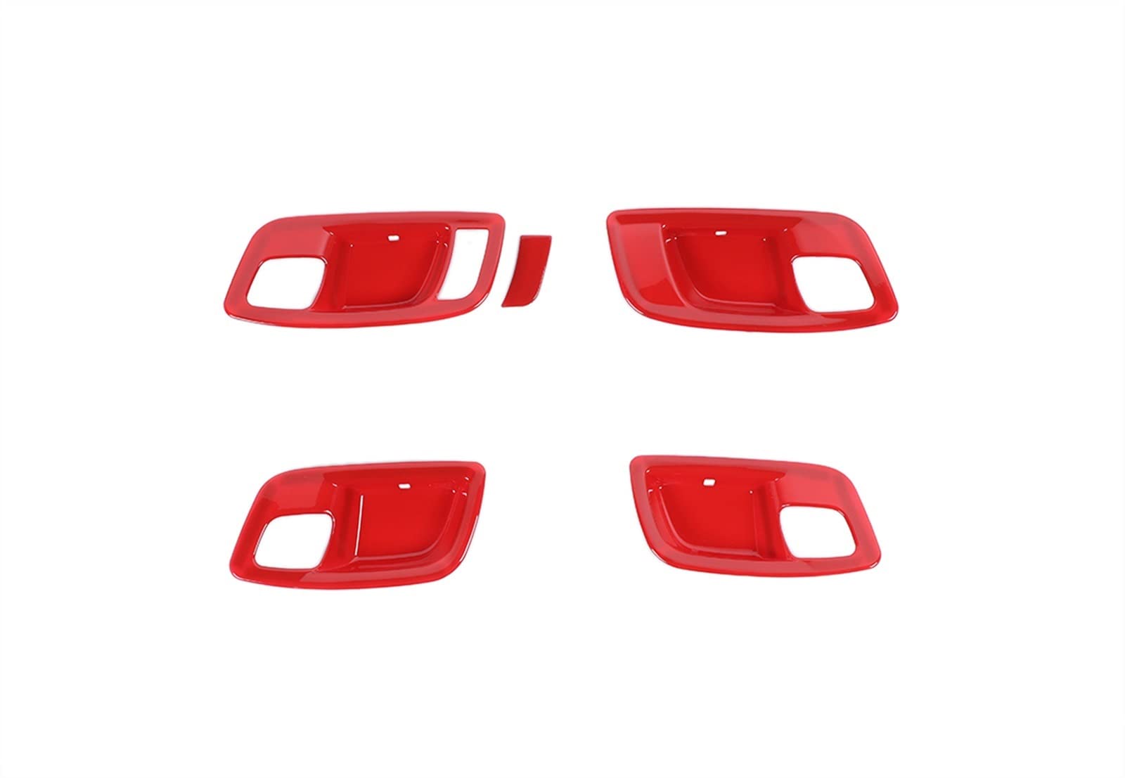 Carbon Fiber Door Bowl Decoration Cover Stickers Car Accessories for Chrysler 300C 2011-2022(Rosso)