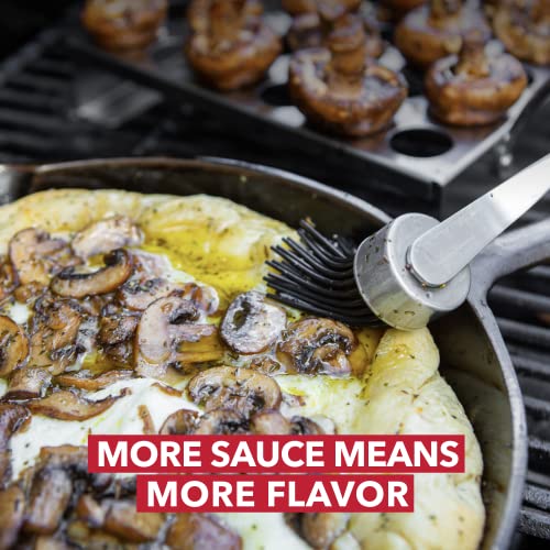 Bbq-Aid Basting Brush - For Marinating, Glazing, Seasoning - Bbq Silicone Brush Cooking, Baster For Cooking Brush - Premium Wood Handle, Stainless Steel Core And Silicone Bristles For Easy Cleaning #TOP6