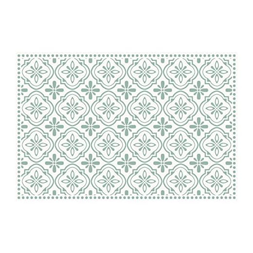Carolina Creekhouse Isabella FloorFlat (042098CJ) | Decorative Vinyl Floor Covering | Lay Flat | Durable | No Curling Edges | Waterproof | Easy Clean | Wipeable | Eco-Friendly | 6’ x 8’ Mat | Green