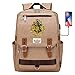 NYLY Harry Potter Laptop Schultasche ， Hogwarts College Rucksack ， mit USB-Ladeanschluss ， Freizeitreisetasche Büchertasche 42 * 30 * 16CM Braun