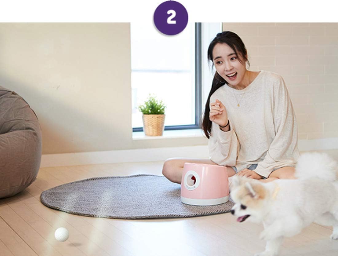 DB-101 Automatic Ball Launcher Unlined Made in Korea Dog Toy Tennis Ball Throwing Machine for Dogs (Pink)