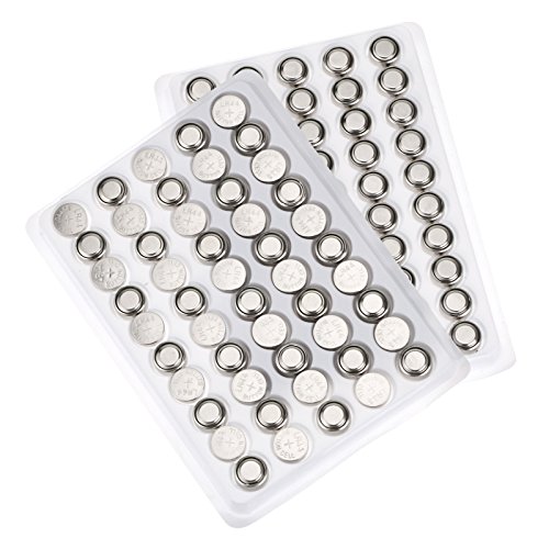 Baisidai 100 Pieces LR44 A76 L1154 AG13 357 SR44 G13 1.5V Alkaline Coin Button Cell Battery