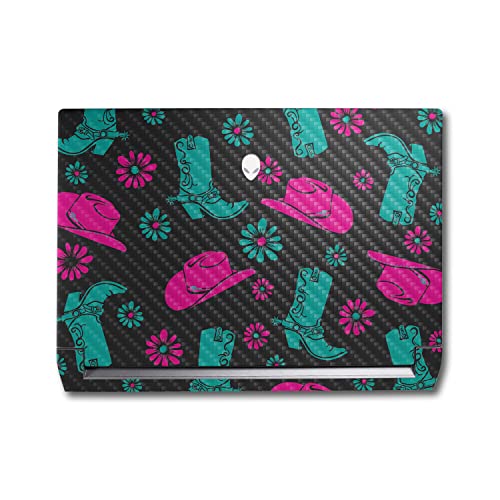Image of MightySkins Carbon Fiber Skin Compatible with Alienware M17 R5 (2022) Full Wrap Kit - Neon Cowgirl | Protective, Durable Textured Carbon Fiber Finish | Easy to Apply & Change Styles | Made in The USA
