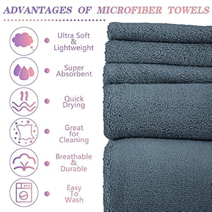 UMANI Badetuch-Set, 1 Badetuch, 1 Handtuch und 3 Waschlappen, Premium-Mikrofaser-Korallensamt, super saugfähige… – Bild 7