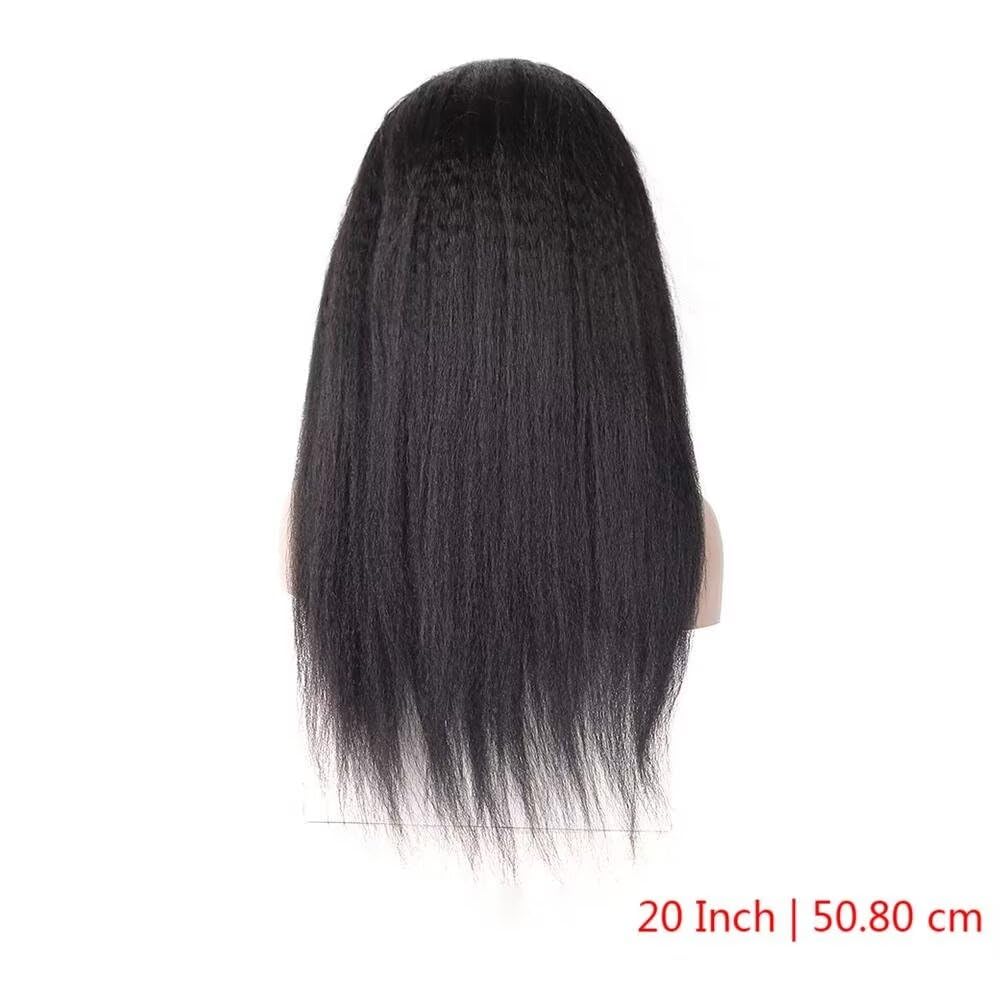 Yaki Straight V Part Wig For Women Human Hair Kinky Straight Human Hair Wigs For Women No Leave Out Upgraded U Part Wig Easy To Wear For Beginners 1b 20 Inch - Image 2