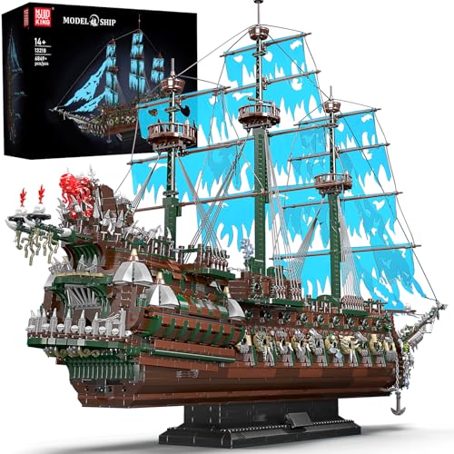 Mould King 13218 Piratenschiff Bausteine MOC Fliegenden Holländers groß Segelschiff Spielzeug Modell für Erwachsene (6849 Stück)